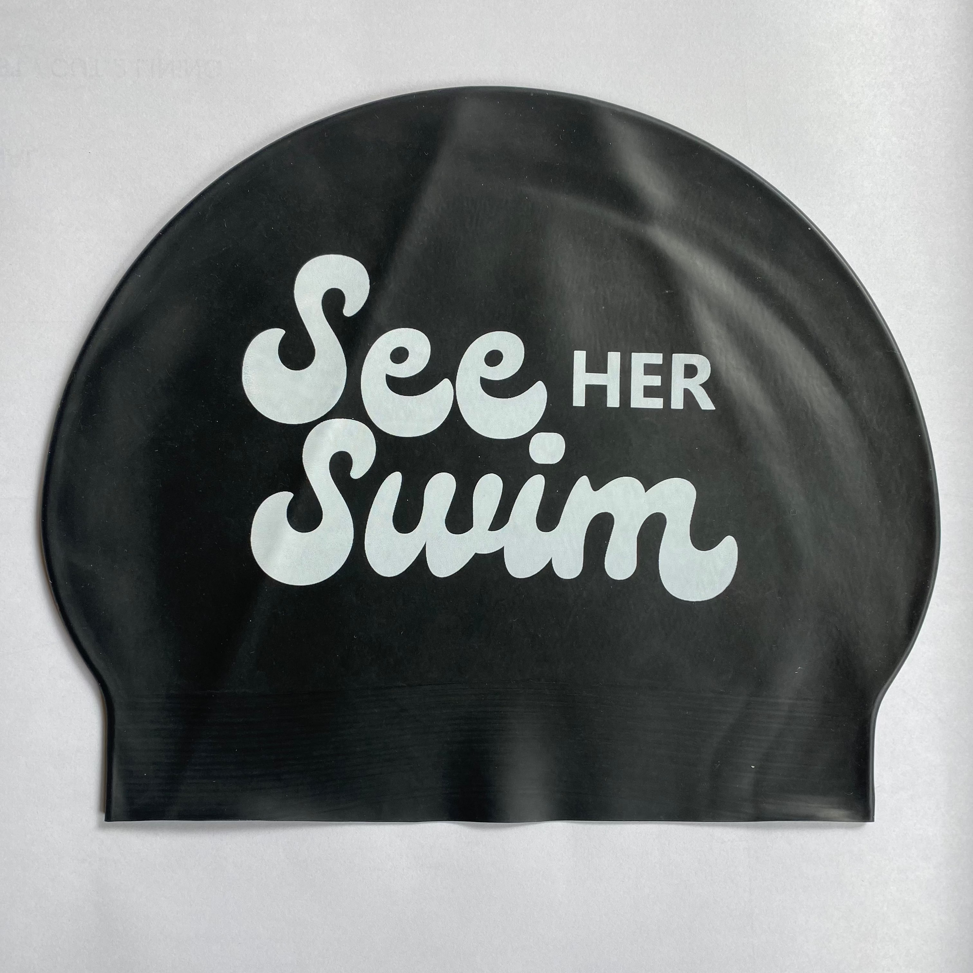 black latex swim cap