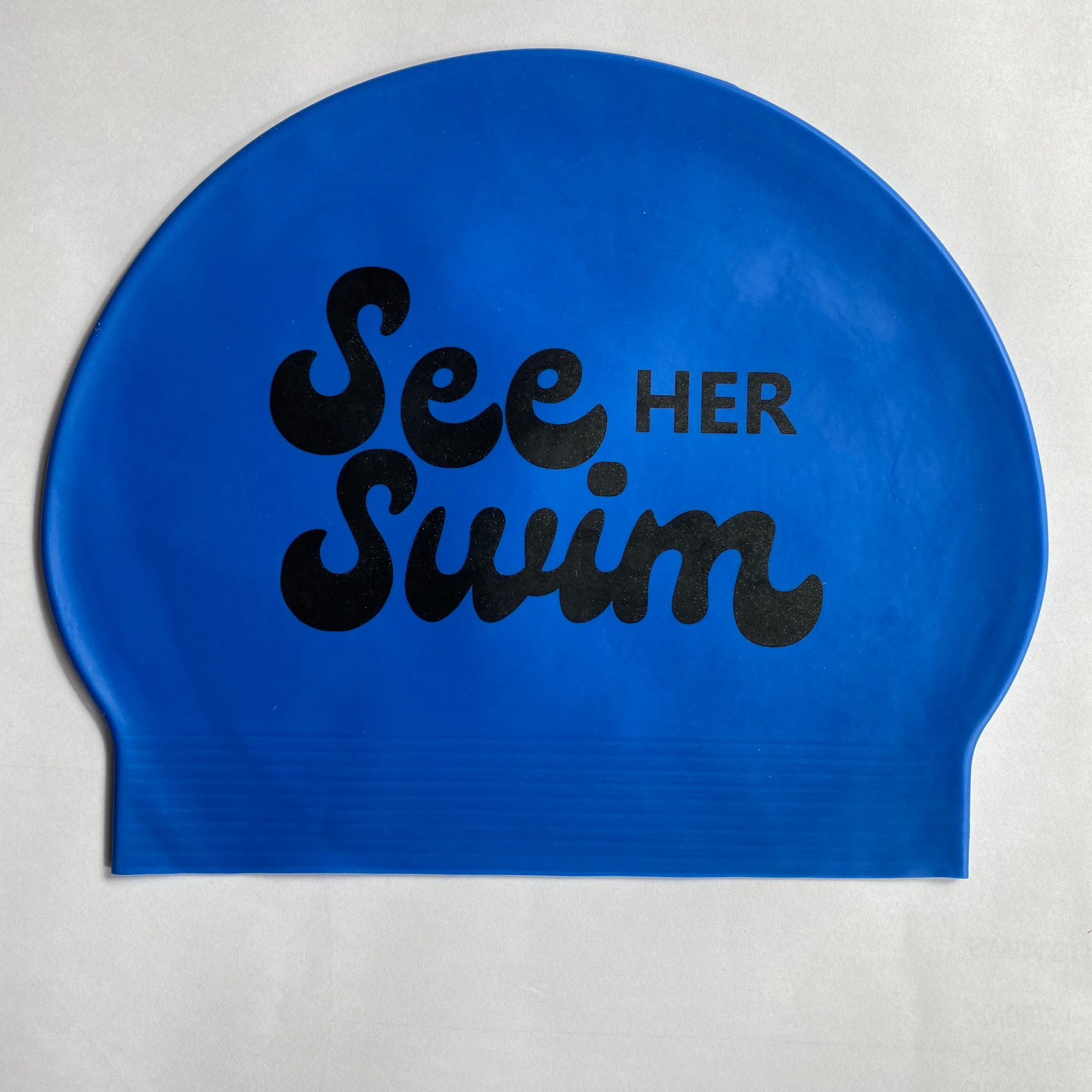 blue swim cap