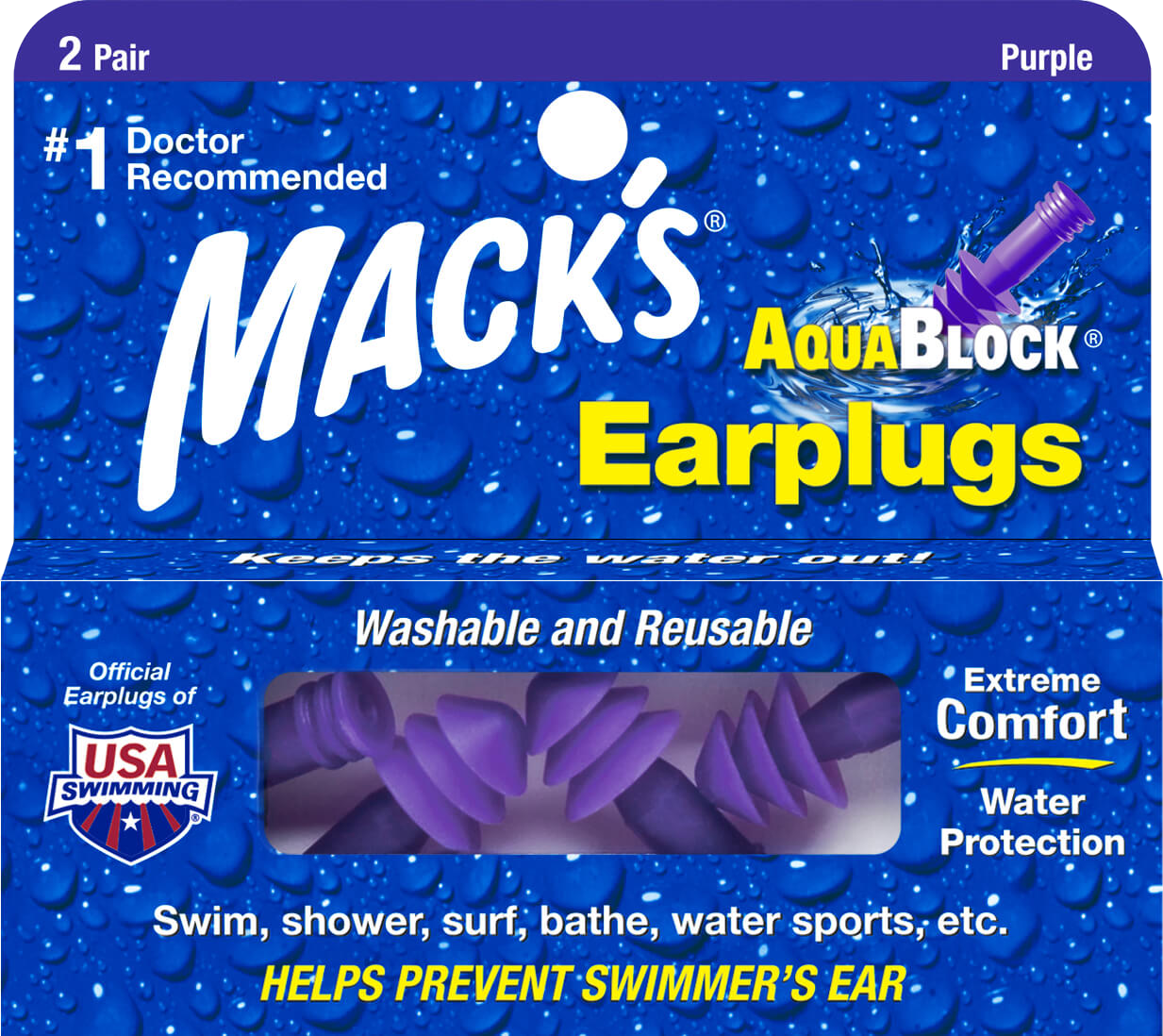 pack of 2 earplugs reusuable