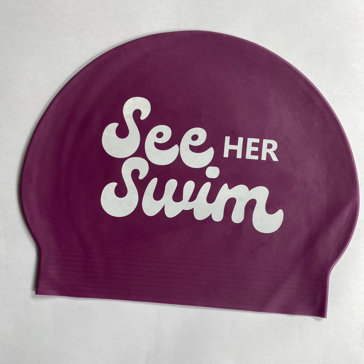 maroon swim cap