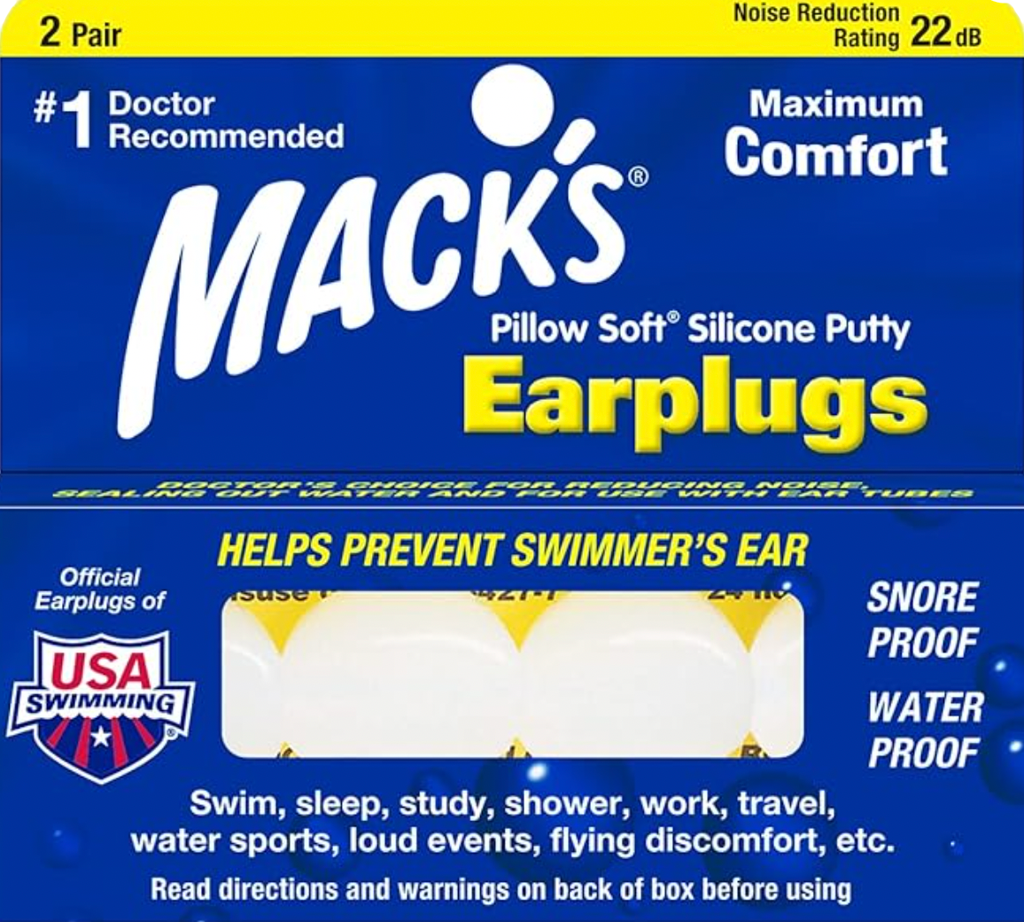 2 pack of water proof moldable earplugs