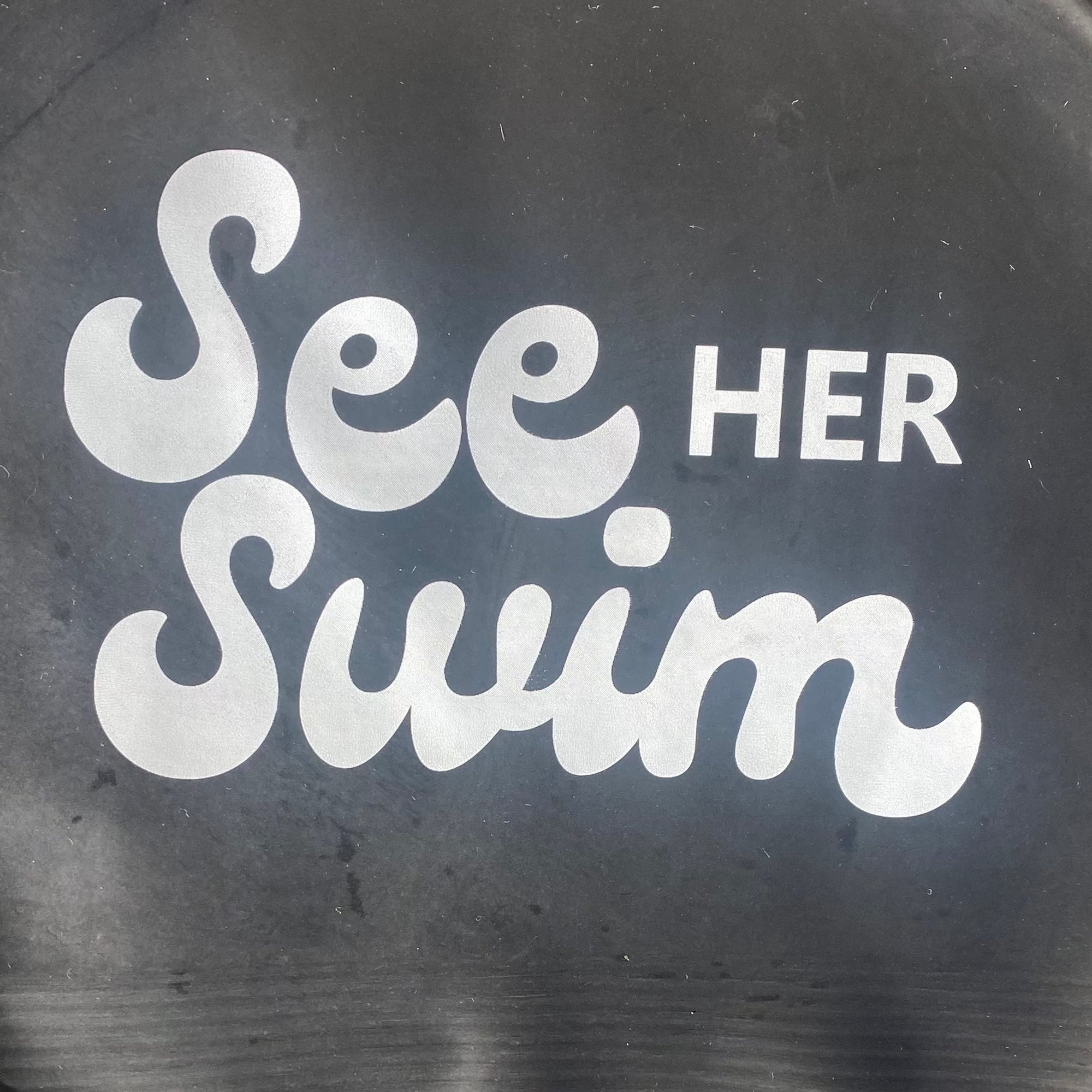 Black Latex See Her Swim Cap