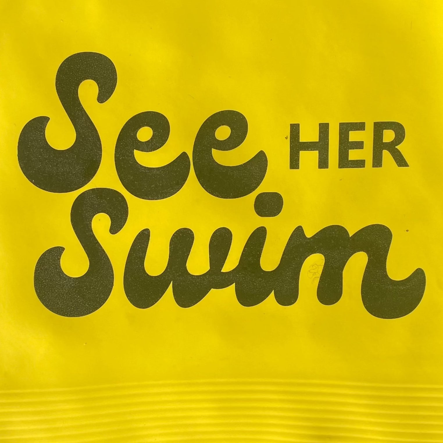 Yellow Latex See Her Swim Cap