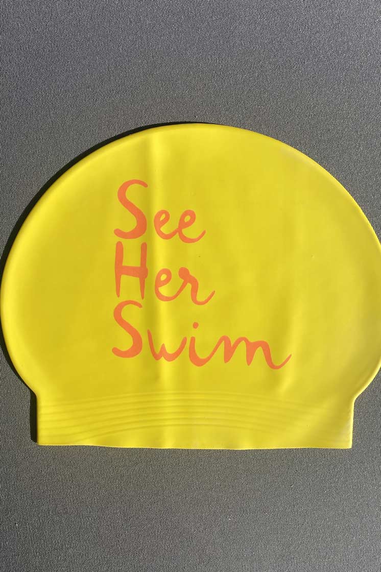 Yellow See Her Swim Cap